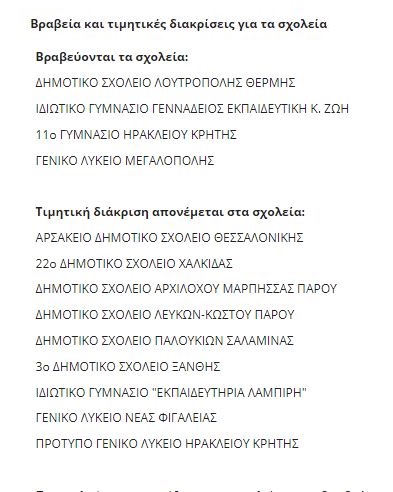 βραβευμενα σχολεια