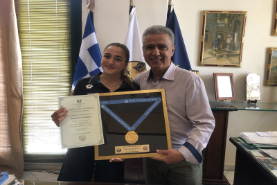 Χιος : Ο Δήμαρχος Χίου συναντήθηκε με τη Χιώτισσα αθλήτρια της Τεχνικής Κολύμβησης Σοφιάνα Τσιάνου