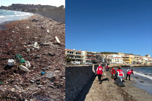 Εθελόντριες του Ερυθρού Σταυρού Μυτιλήνης καθάρισαν την Επάνω Σκάλα και έστειλαν μήνυμα ζωής