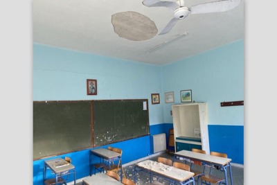 Χίος: Πτώση σοβάδων σε σχολική αίθουσα - Από τύχη δεν υπήρξαν τραυματίες (pics)