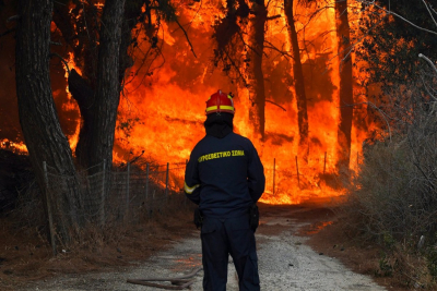 Τούρκος καταγράφει τη φωτιά στη Λέσβο: «Οι άνθρωποι φεύγουν από το νησί για να σωθούν»