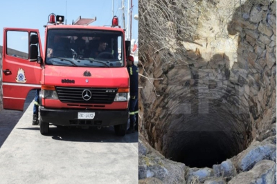 Χίος: Άγιο είχε - Η πυροσβεστική απεγκλώβισε… πυροσβέστη που έπεσε σε πηγάδι 15 μέτρων (pics)
