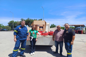 Παράδοση υλικού στην Πυροσβεστική Υπηρεσία από τον Δήμο Μυτιλήνης