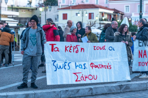 Συγκέντρωση για τα Τέμπη σε Καρλόβασι και Άγιο Κήρυκο (pics)