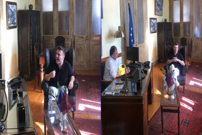 Λέσβος: Ο Γιάννης Πλούταρχος στο Δημαρχείο Μυτιλήνης - Θα γίνει τελικά η συναυλία του (vid- photo)