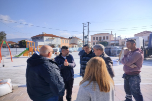 Αυτοψία Δημάρχου Μυτιλήνης Παναγιώτη Χριστόφα στο έργο της διαμόρφωσης πλατείας Ιππείου