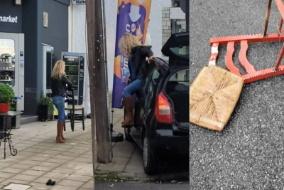 Τράκαρε και αντί να κλαίει άρχισε να χορεύει: Λαρισαία στο τσακίρ κέφι πετά καρέκλες στη μέση του δρόμου και γίνεται viral (Video+Pics)